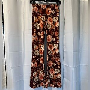 Floral Stretch Flare Pants